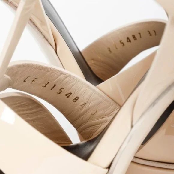 Saint Laurent Nude Patent Leather Tribute 105 Platform Sandal - Picture 11 of 12